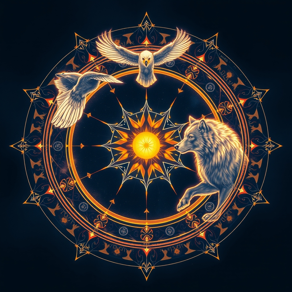 Animais de poder representando diferentes signos do zodíaco